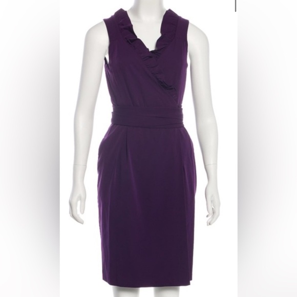 Diane Von Furstenberg DVF Hampton Wrap Dress Purple Excellent Size 4 - Picture 7 of 9